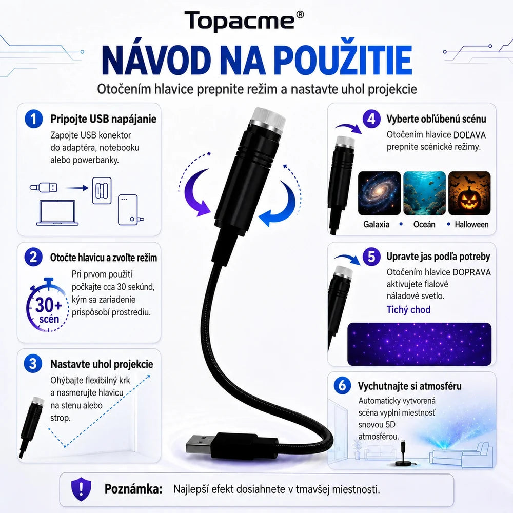 Topacme® USB projekčné svetlo