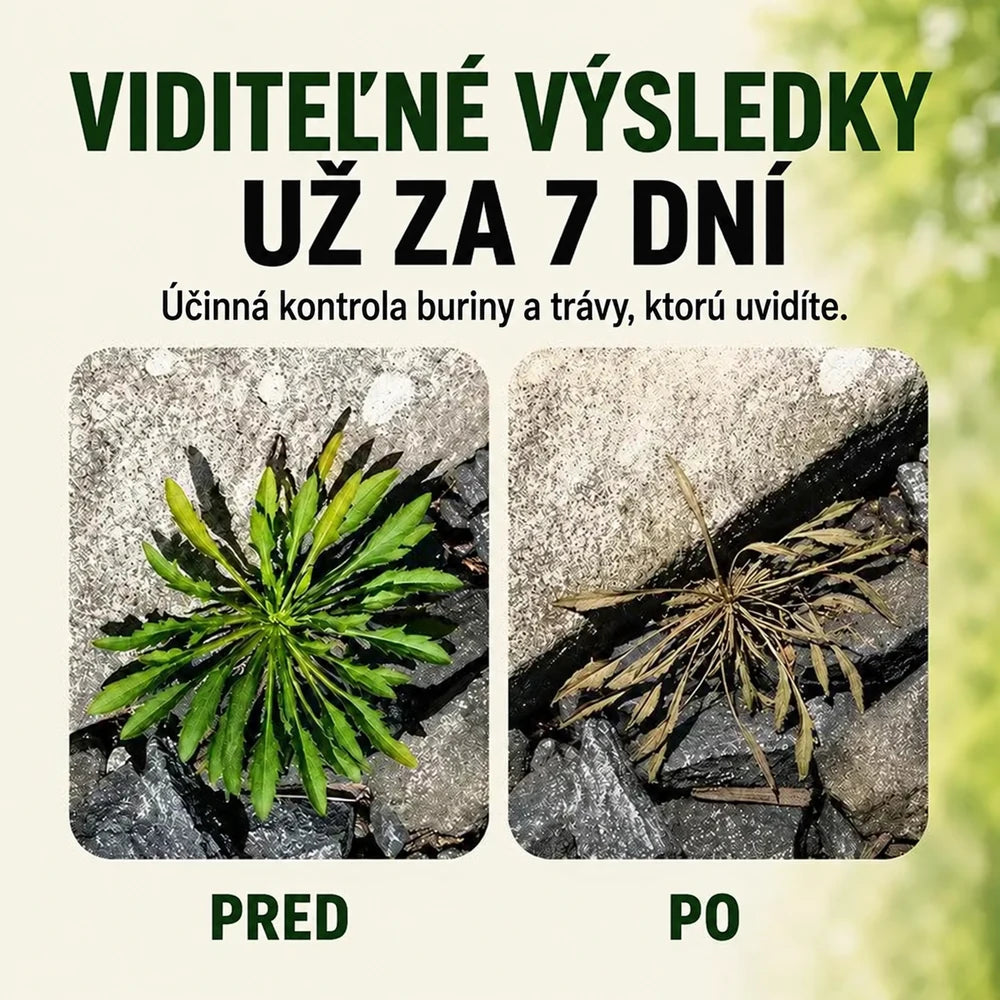 Rýchlo pôsobiaci sprej proti burine