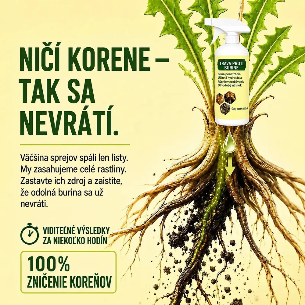 Rýchlo pôsobiaci sprej proti burine