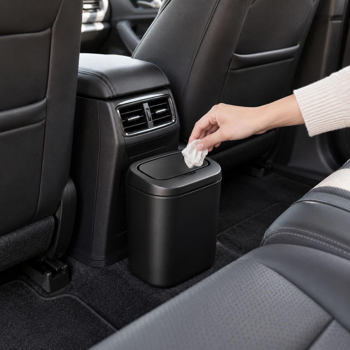 Tavriqio Compact Car Trash Bin with Lid